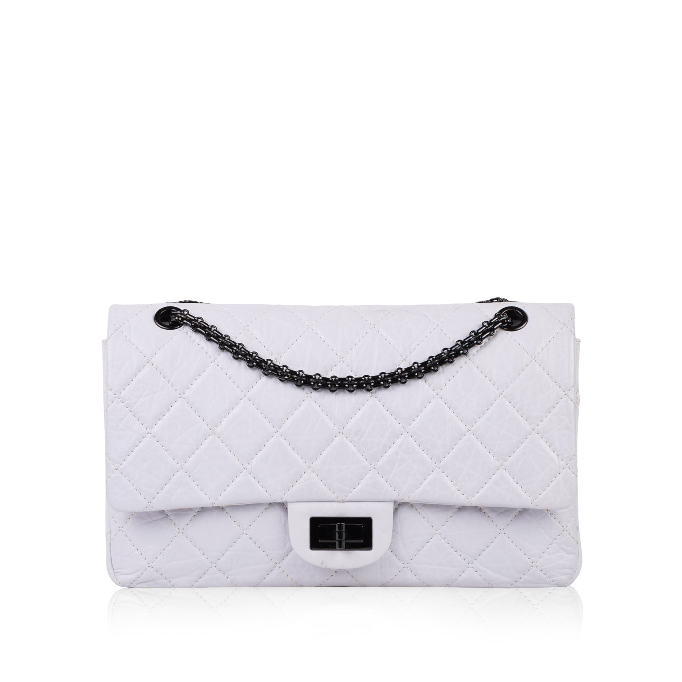 Chanel Classic Flap Lambskin White Shoulder Bag