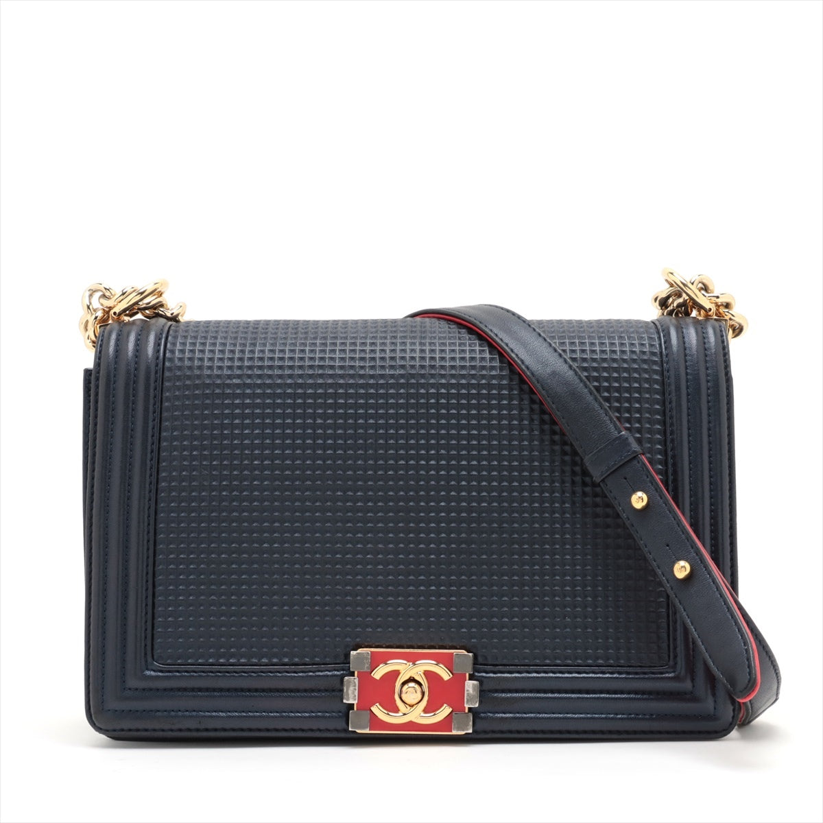 Chanel Boy Leather Chain Shoulder Bag