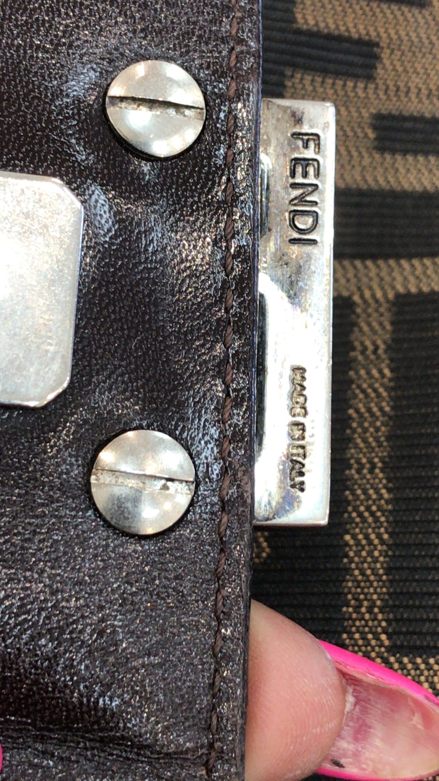 Fendi Mamma Baguette Zucca Brown Shoulder Bag