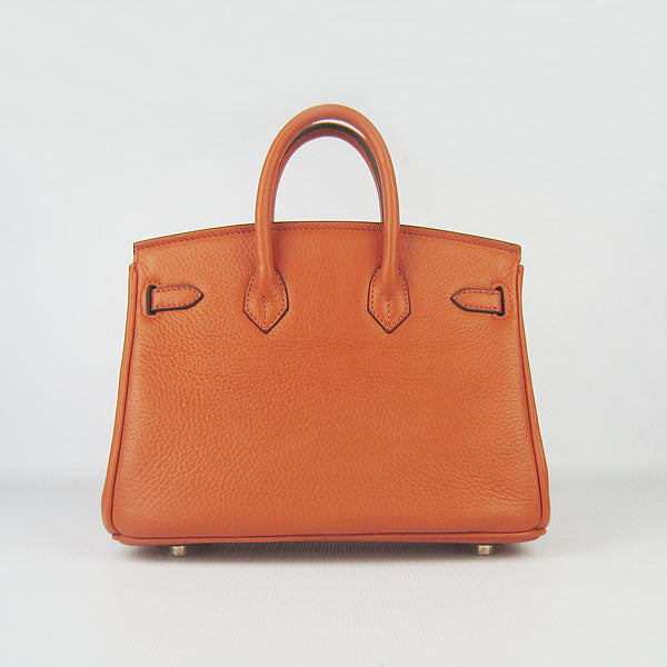 Luxury Hermes Birkin 25Cm Handbag 6068 Orange Golden
