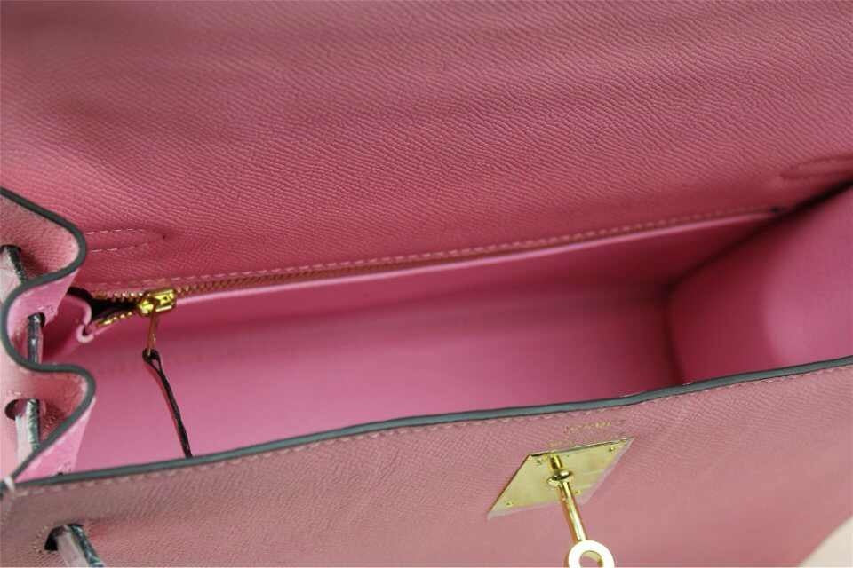 Luxury Hermes Kelly 32Cm Epsom Leather Handbag Pink
