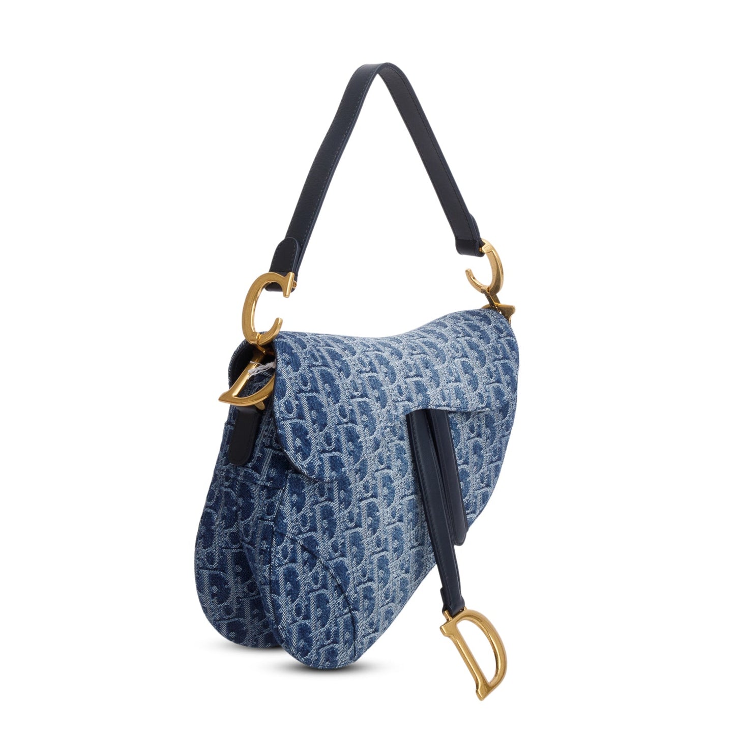 Christian Dior 2024 Blue Denim Dior Oblique Jacquard Saddle Bag