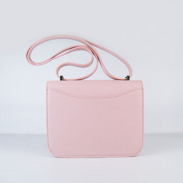 Luxury Hermes Constance Cowskin Leather Bag Pink Silver