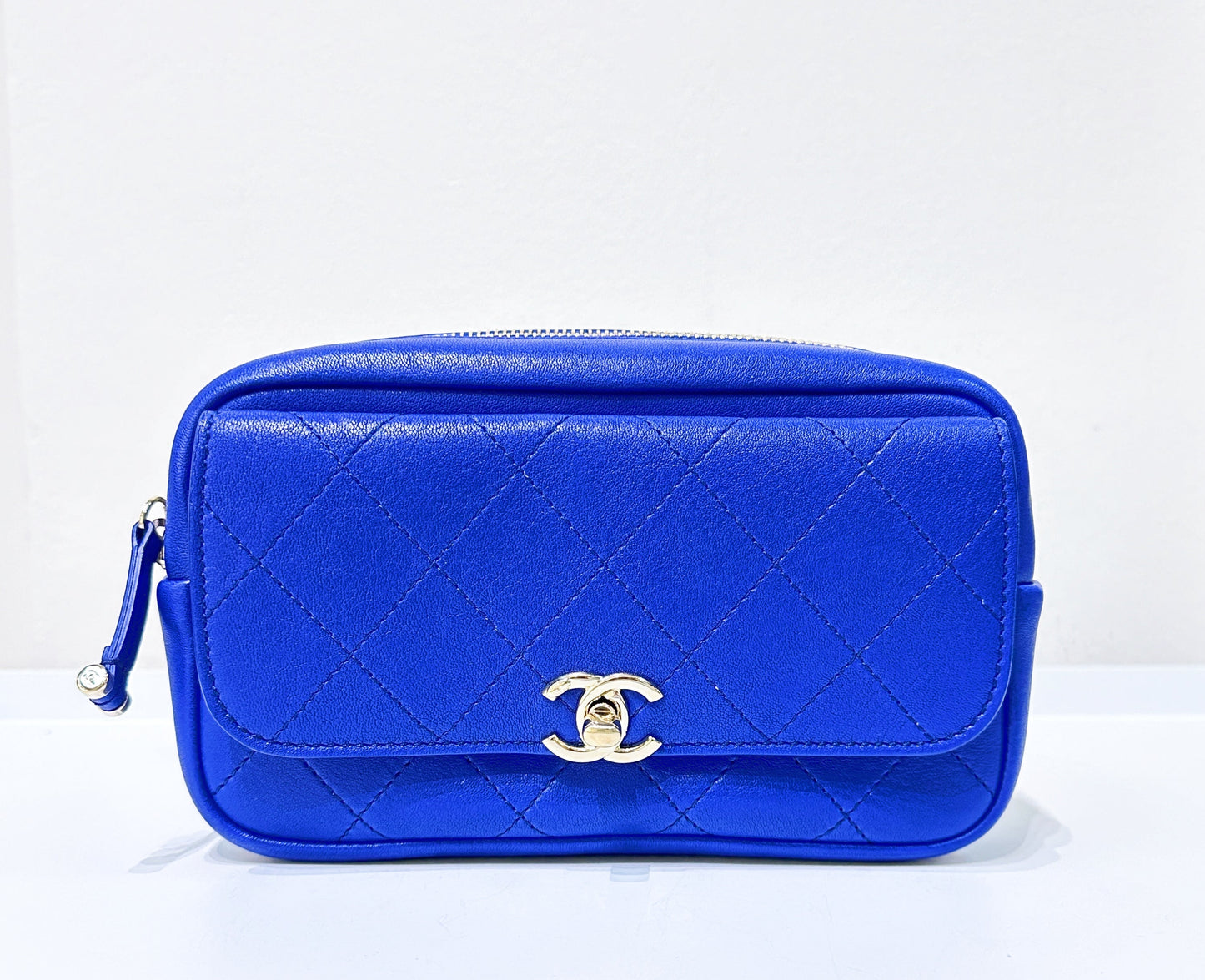 Chanel Calfskin Casual Trip Waist Bag Blue