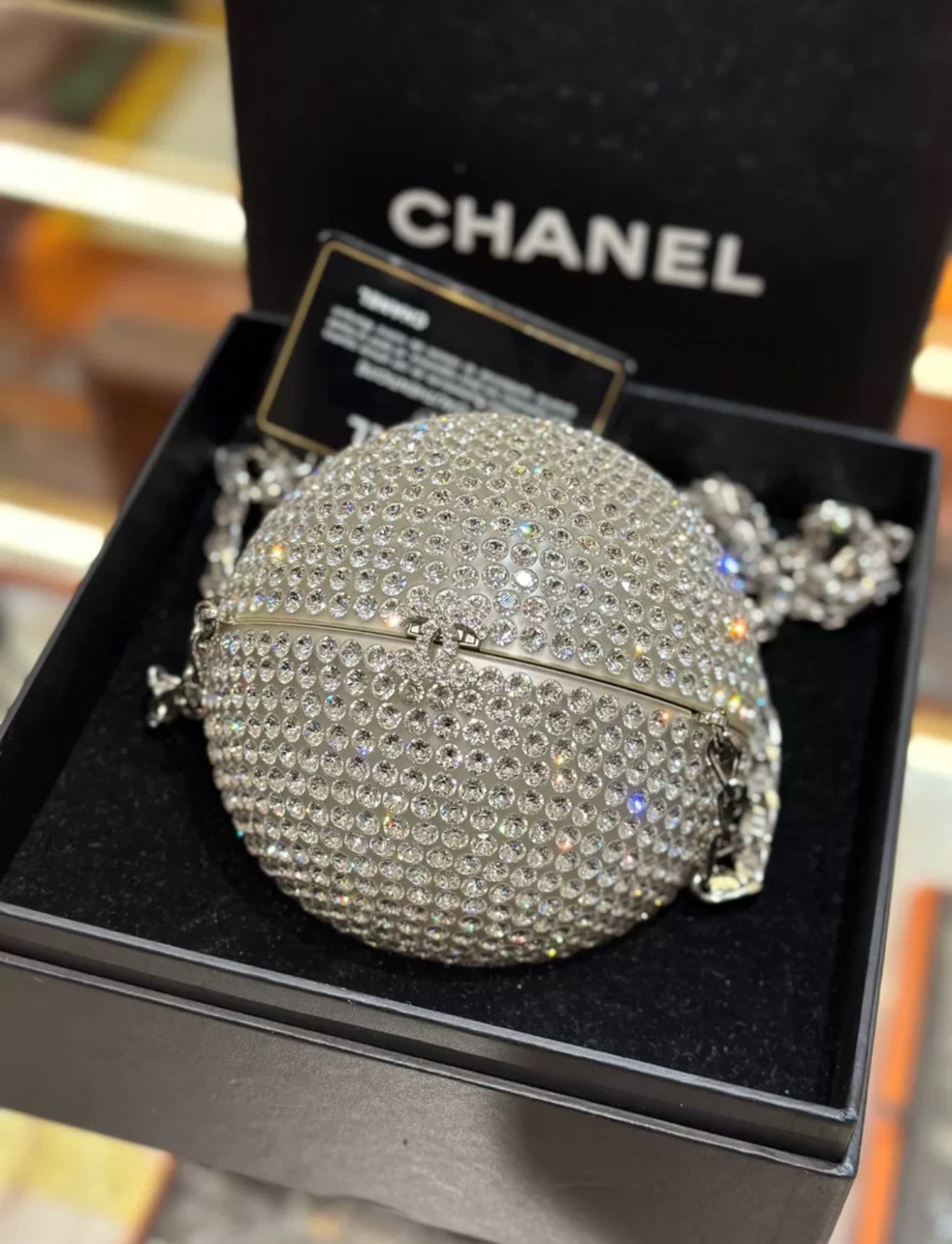 Chanel 2018 Runway Round Crystal Ball Evening Bag