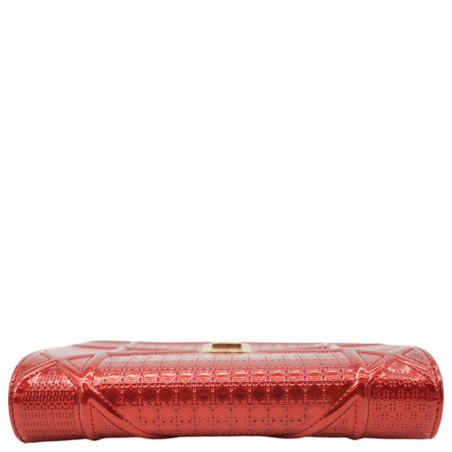 Christian Dior Diorama Flap Micro-Cannage Patent Leather Crossbody Bag Red