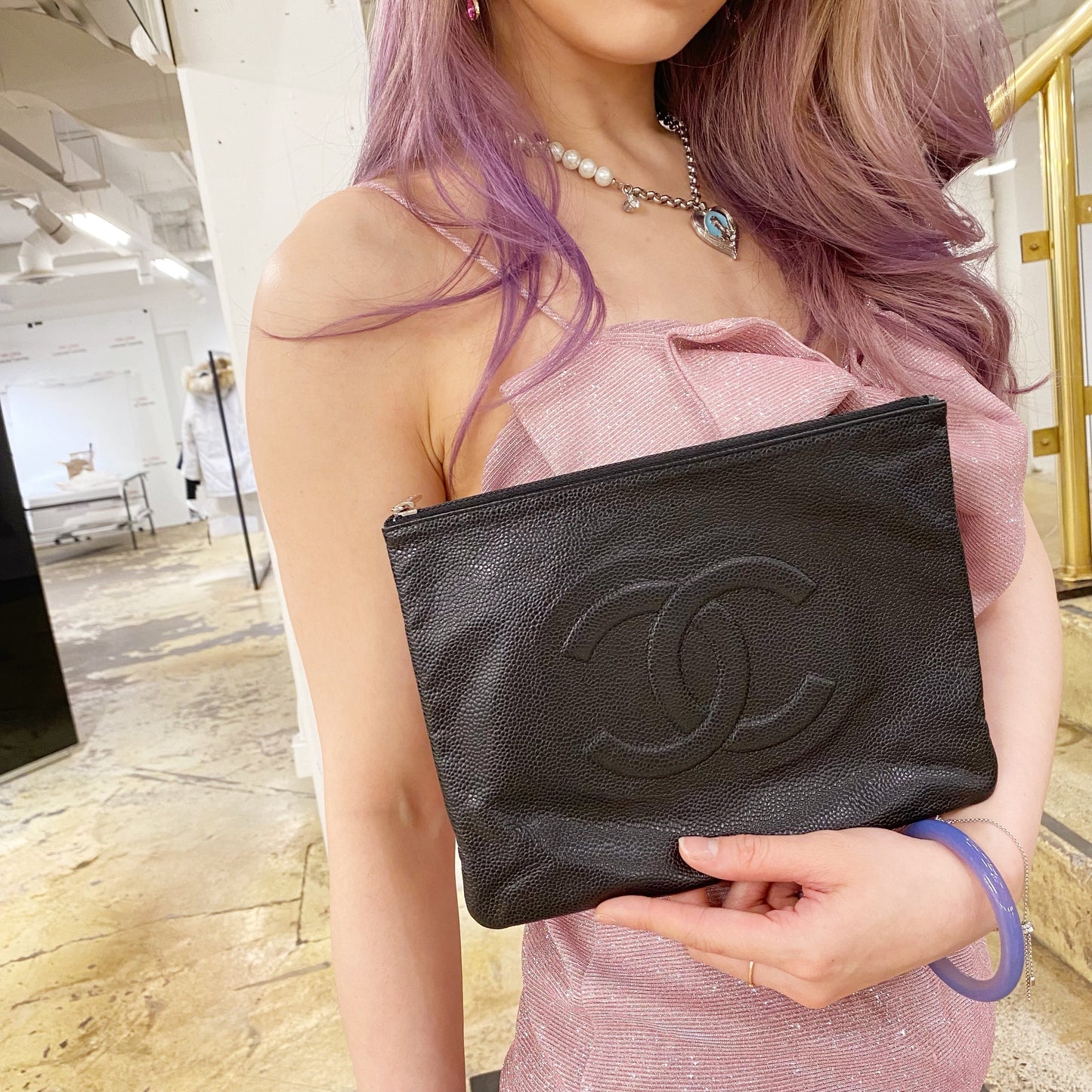 Chanel Leather Black Luxury Clutch