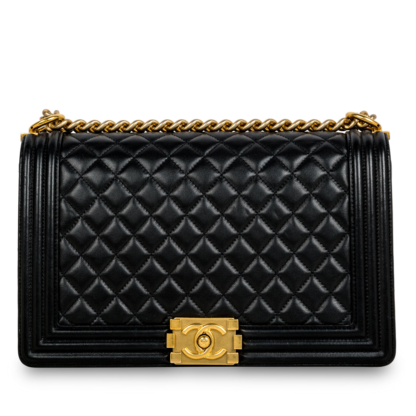 Chanel Boy Bag Lambskin Black Shoulder Bag Style 8
