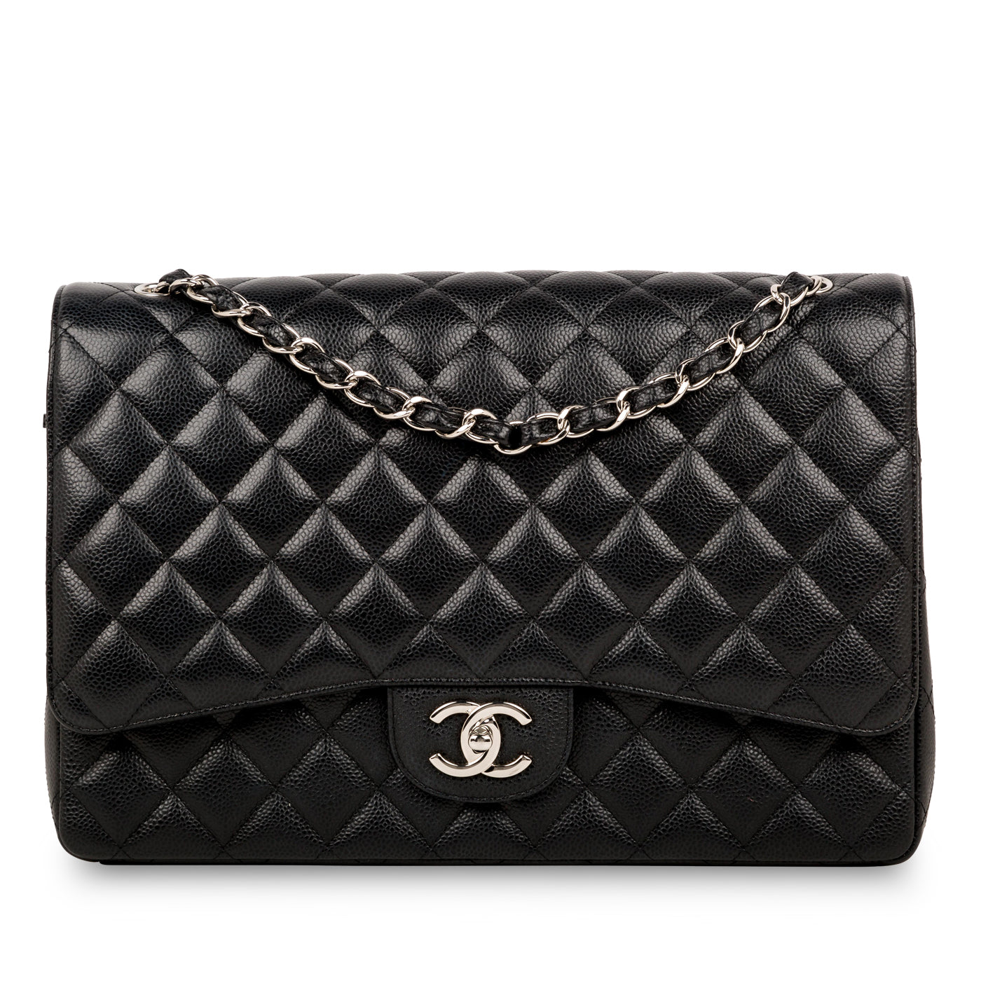 Chanel Classic Flap Caviar Black Shoulder Bag Style 47