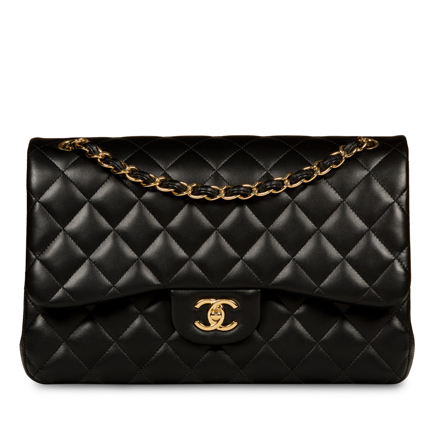 Chanel Classic Flap Lambskin Black Shoulder Bag Style 51