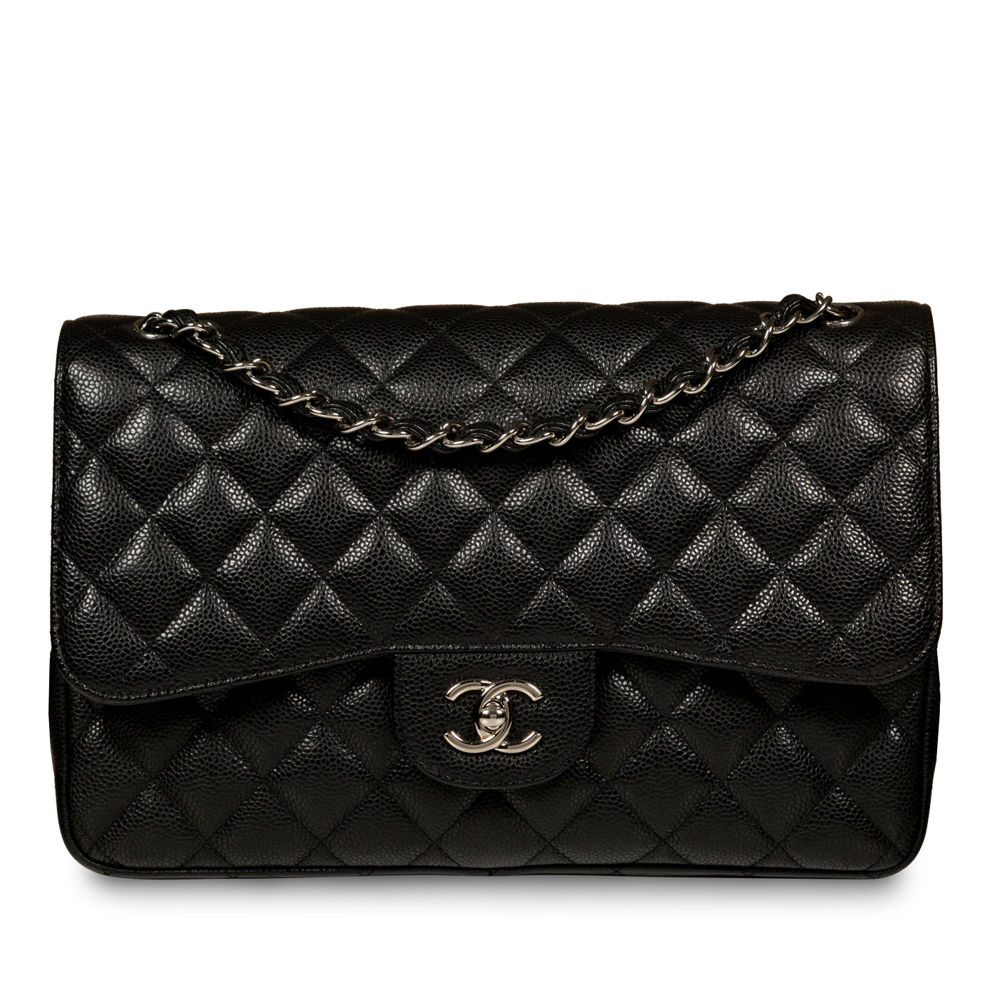 Chanel Classic Flap Caviar Black Shoulder Bag Style 42