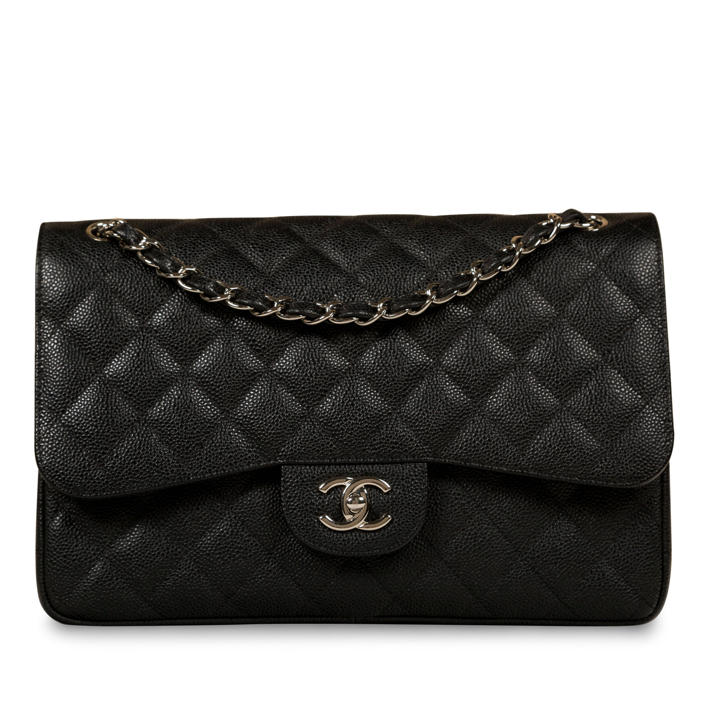 Chanel Classic Flap Caviar Black Shoulder Bag Style 41