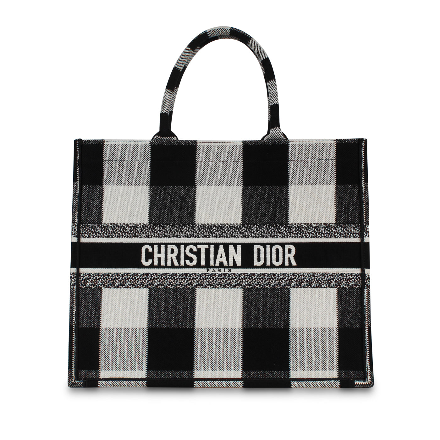 Dior Book Tote Leather Canvas Tote Bag
