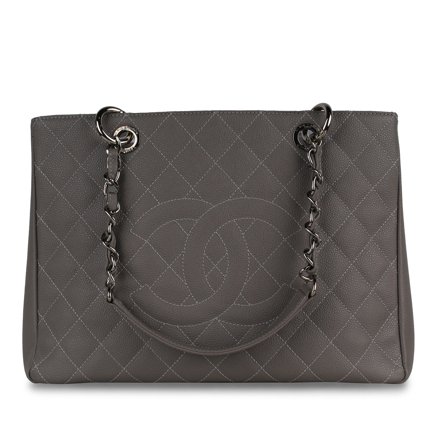 Chanel Timeless Caviar Silver Tote Bag Style 4