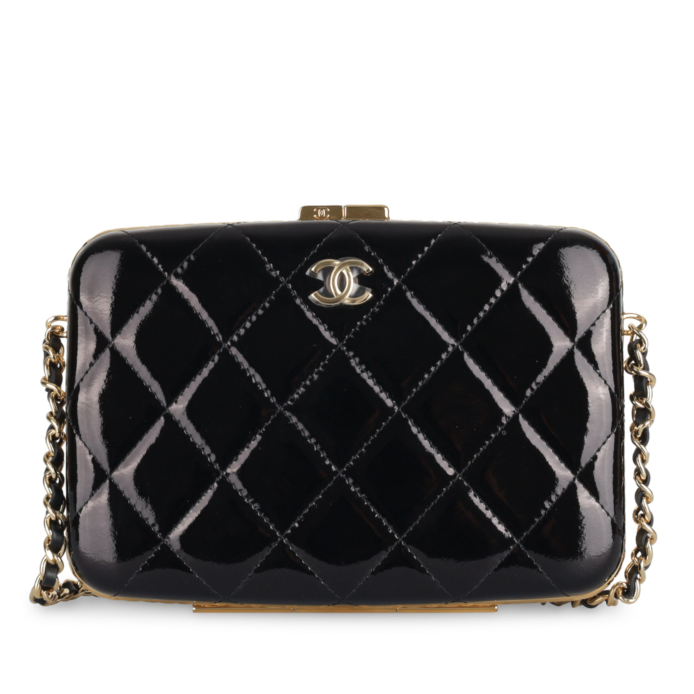 Chanel Patent Leather Black Clutch Patent Leather