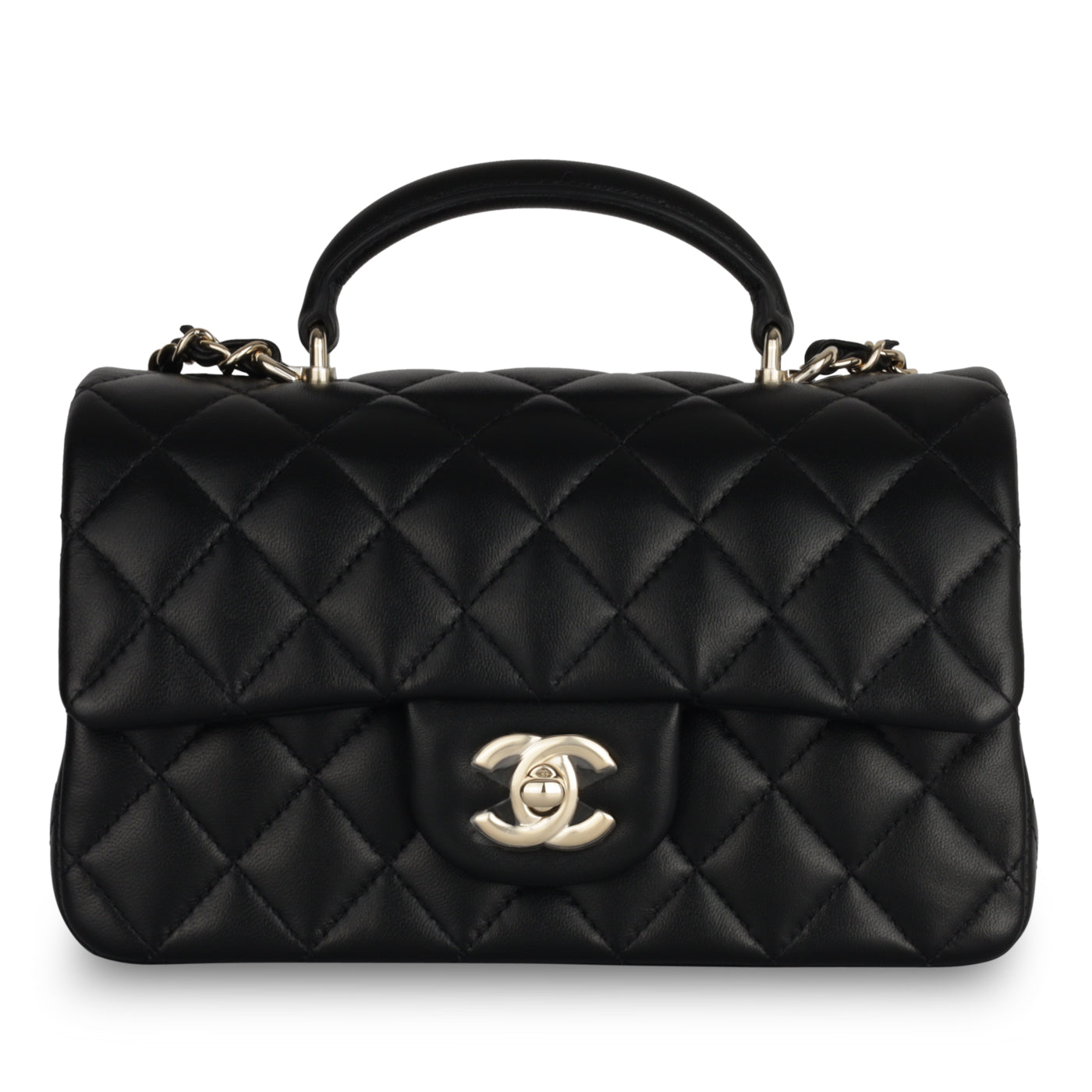 Chanel Classic Flap Lambskin Black Shoulder Bag Style 164