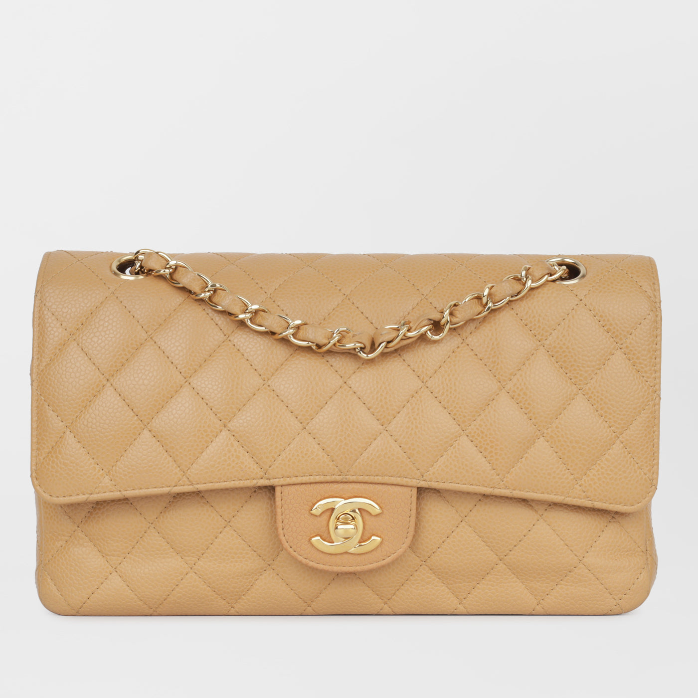Chanel Classic Flap Caviar Gold Shoulder Bag Style 24