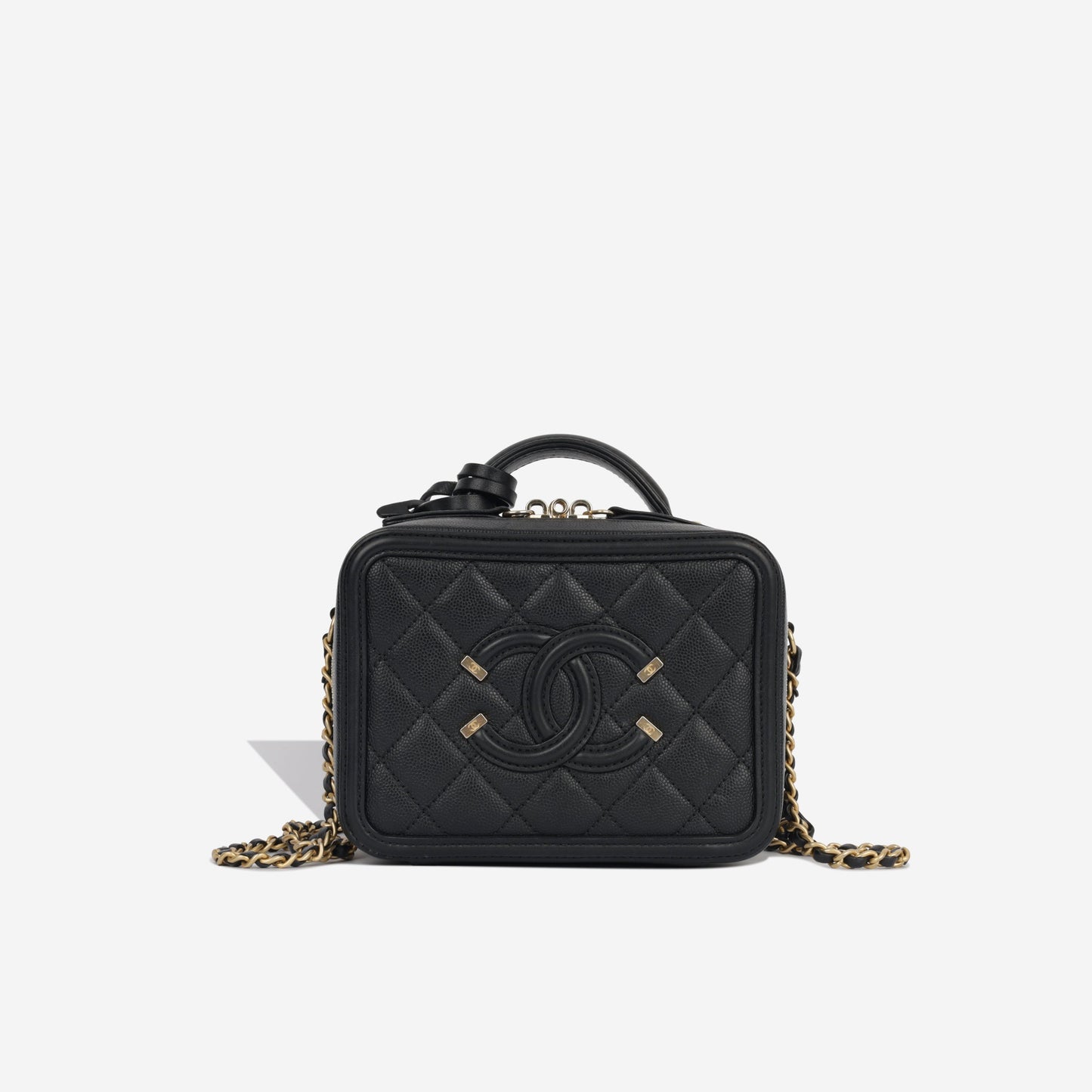 Chanel Vanity Caviar Black Clutch Style 2
