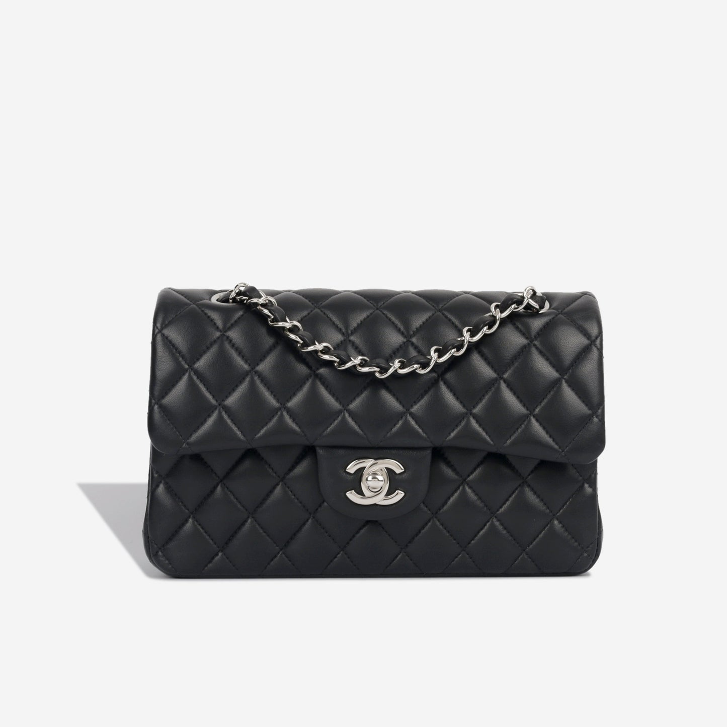 Chanel Classic Flap Lambskin Black Shoulder Bag Style 256