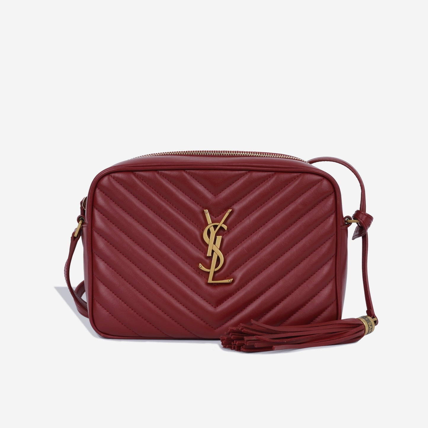 Saint Laurent Lou Calfskin Red Crossbody