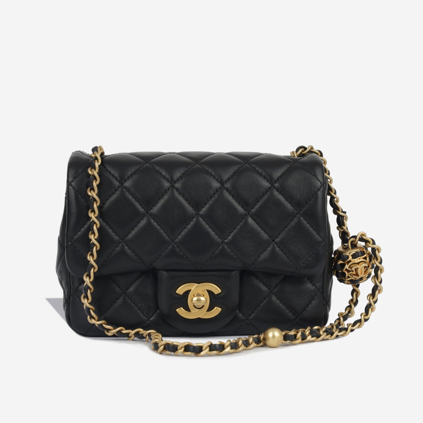 Chanel Classic Flap Lambskin Black Shoulder Bag Style 337