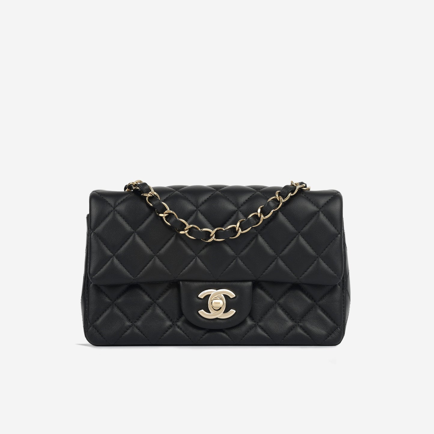 Chanel Classic Flap Lambskin Black Shoulder Bag Style 124