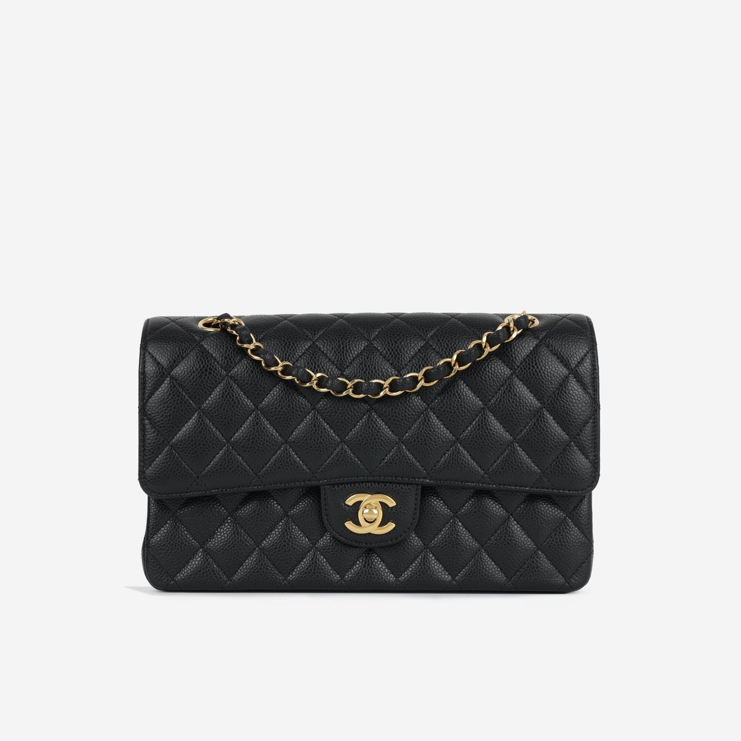 Chanel Classic Flap Lambskin Black Shoulder Bag Style 306