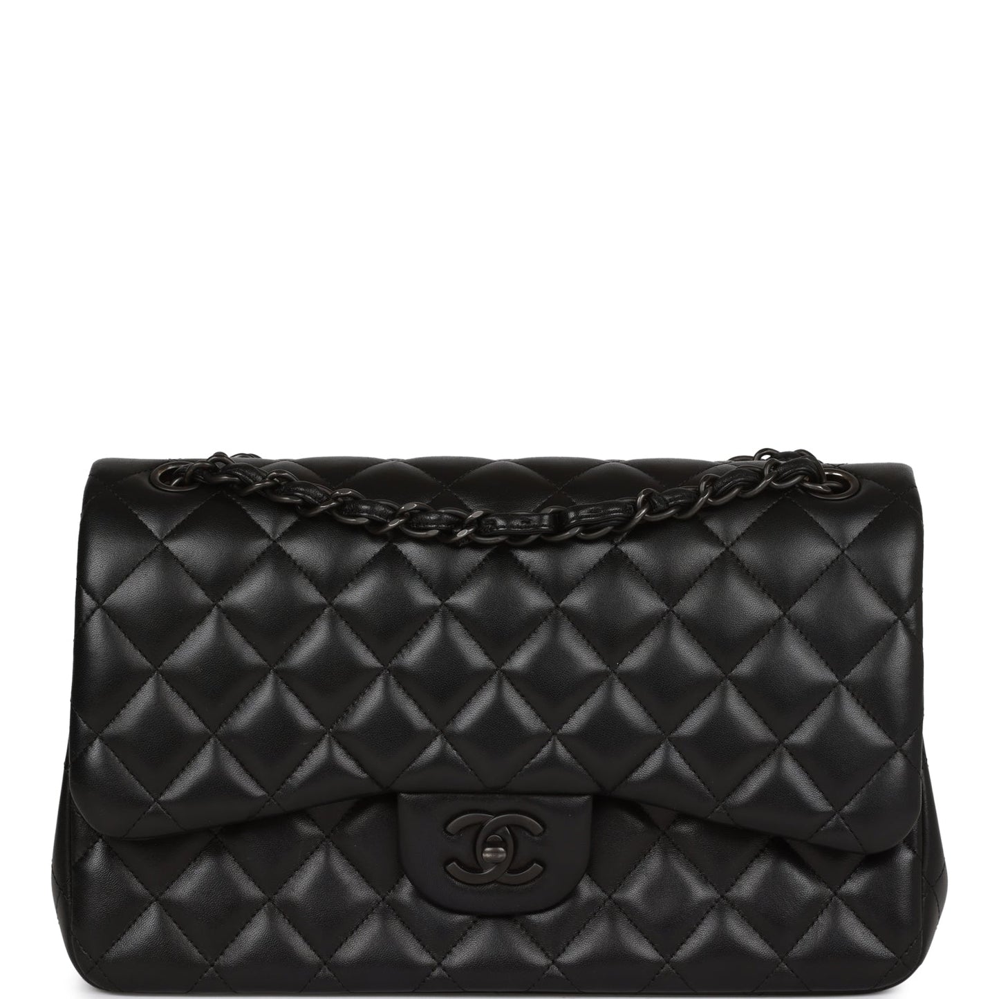 Chanel Jumbo Classic Double Flap Bag So Black Lambskin Black Hardware