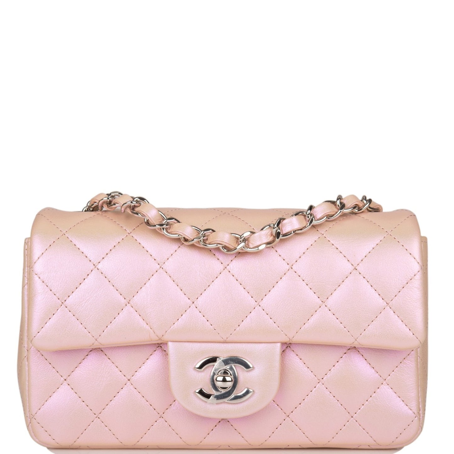 Chanel Lambskin Silver Shoulder Bag Style 3