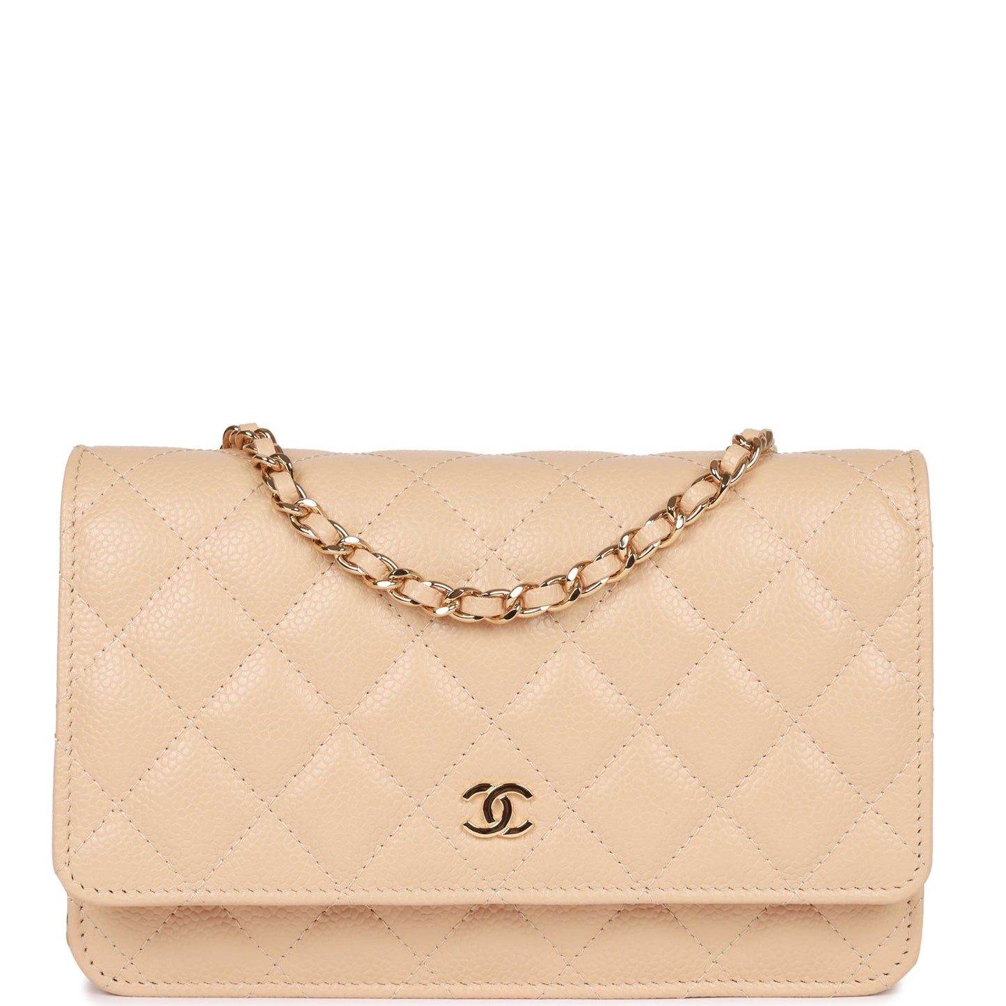 Chanel Wallet On Chain WOC Beige Caviar Gold Hardware