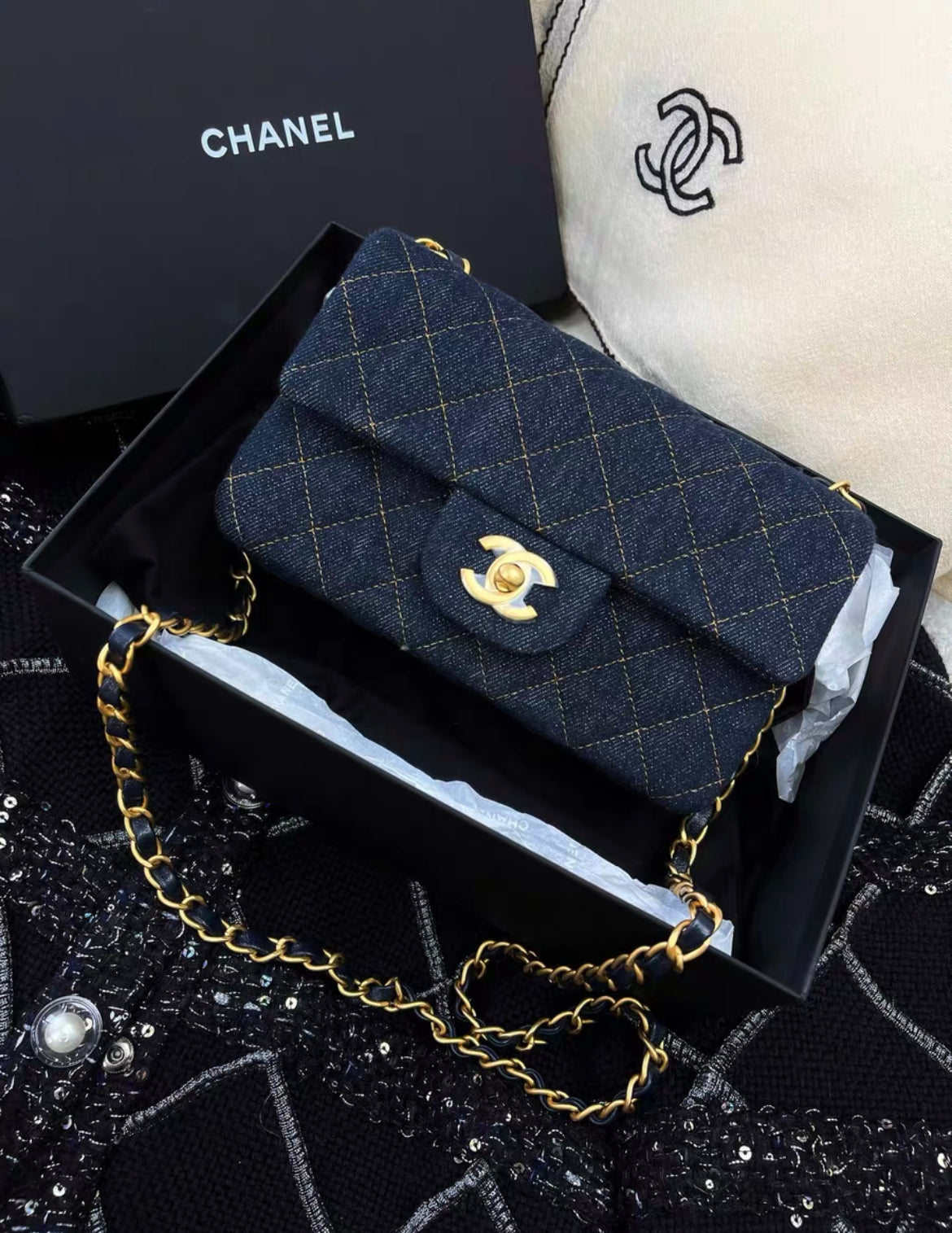 Chanel Mini Flap Gold Shoulder Bag