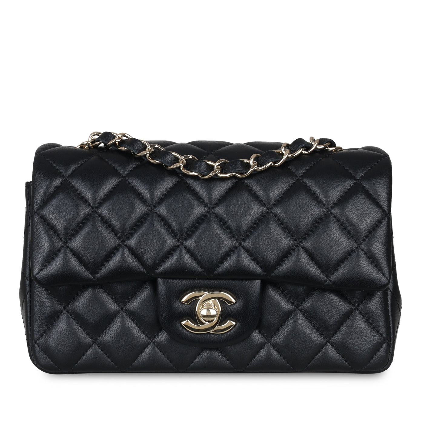 Chanel Classic Flap Lambskin Black Shoulder Bag Style 169