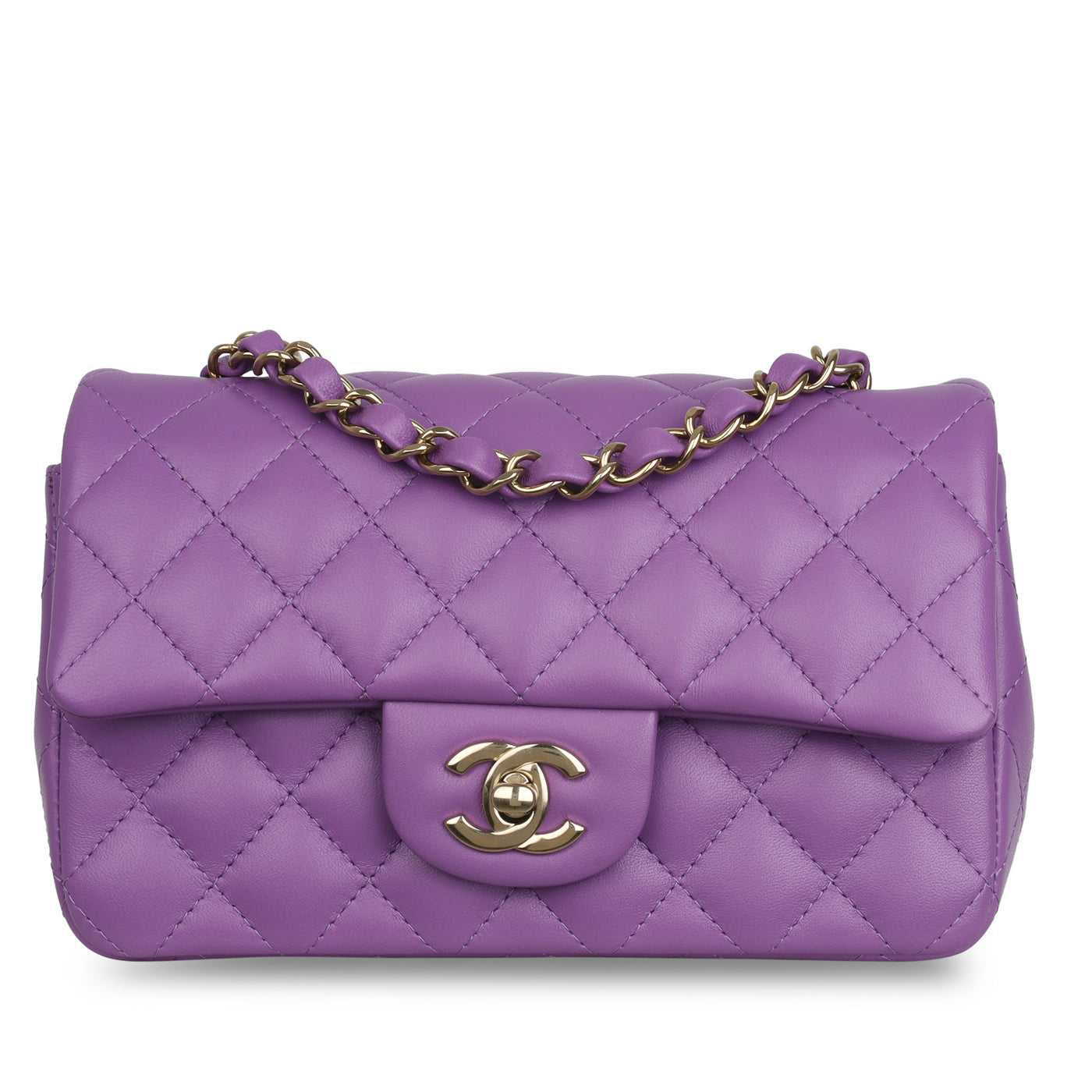 Chanel Classic Flap Lambskin Gold Shoulder Bag Style 82