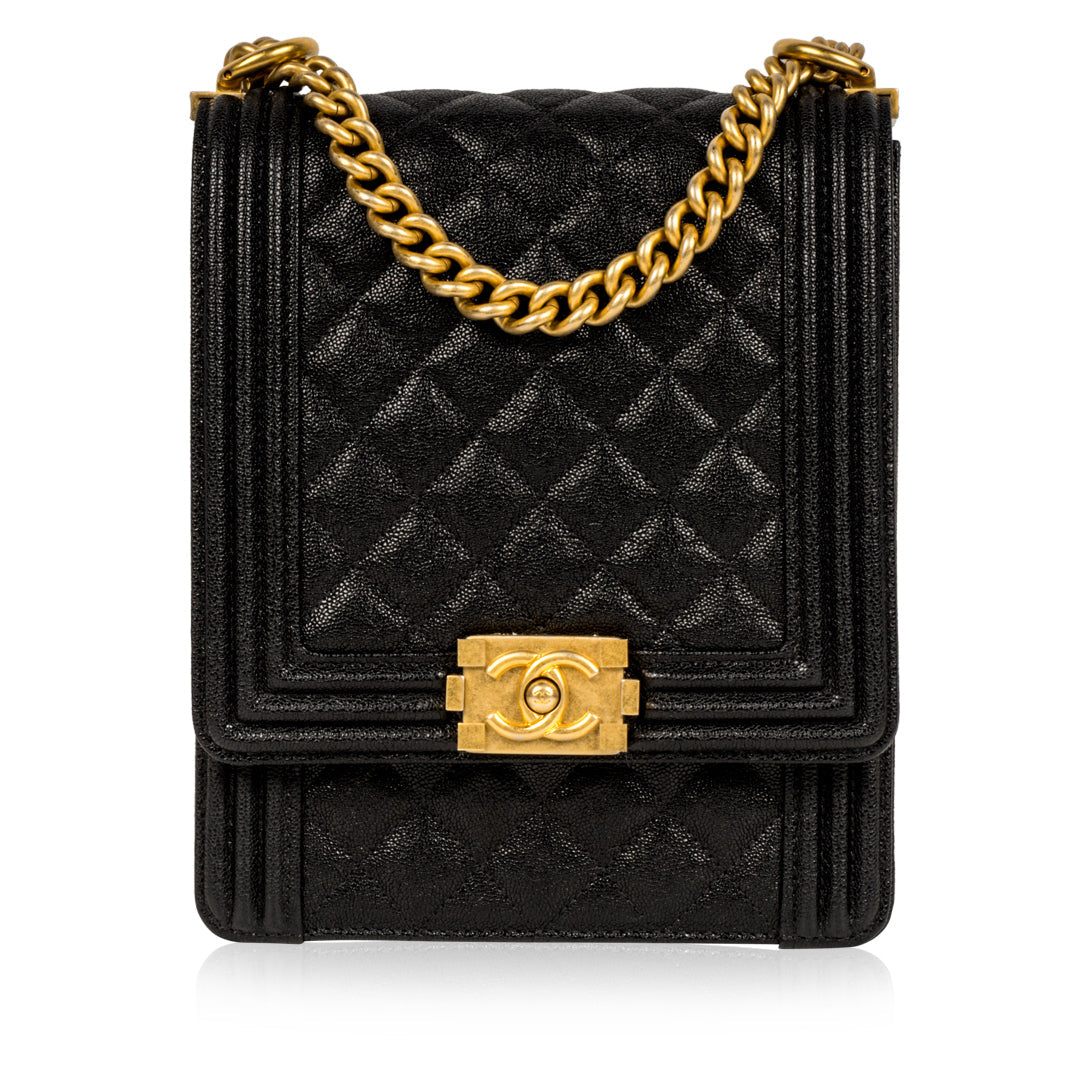 Chanel Boy Bag Caviar Black Shoulder Bag Style 18