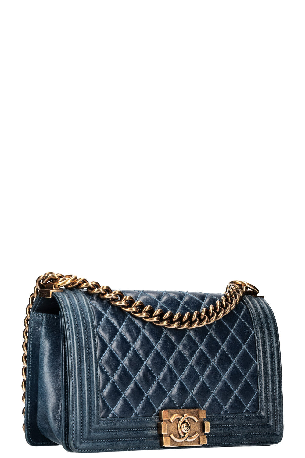 Chanel Boy Medium Blue Handbag Style