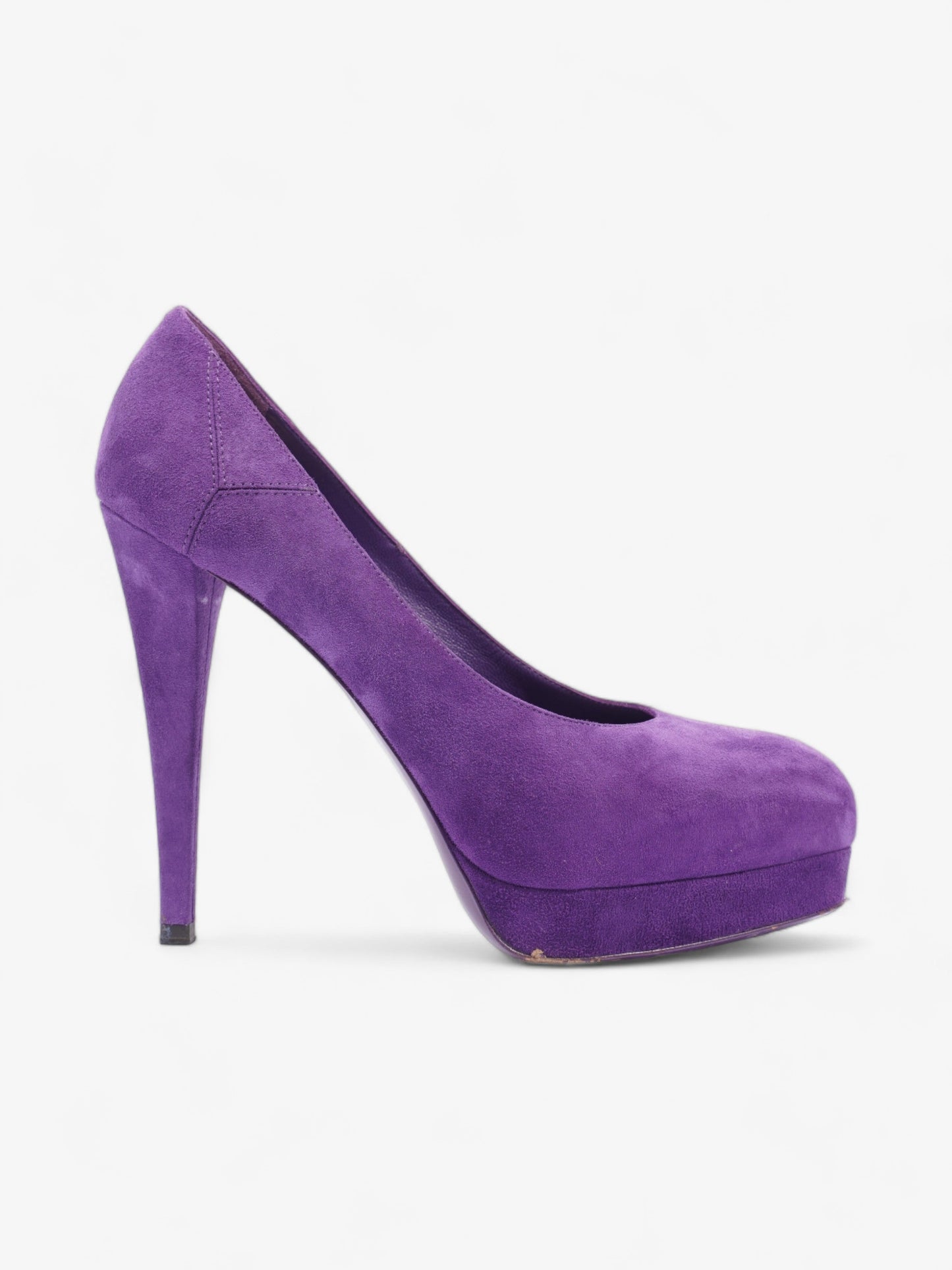 Saint Laurent Gaby Pump 125Mm Purple Suede Eu 38 Uk 5