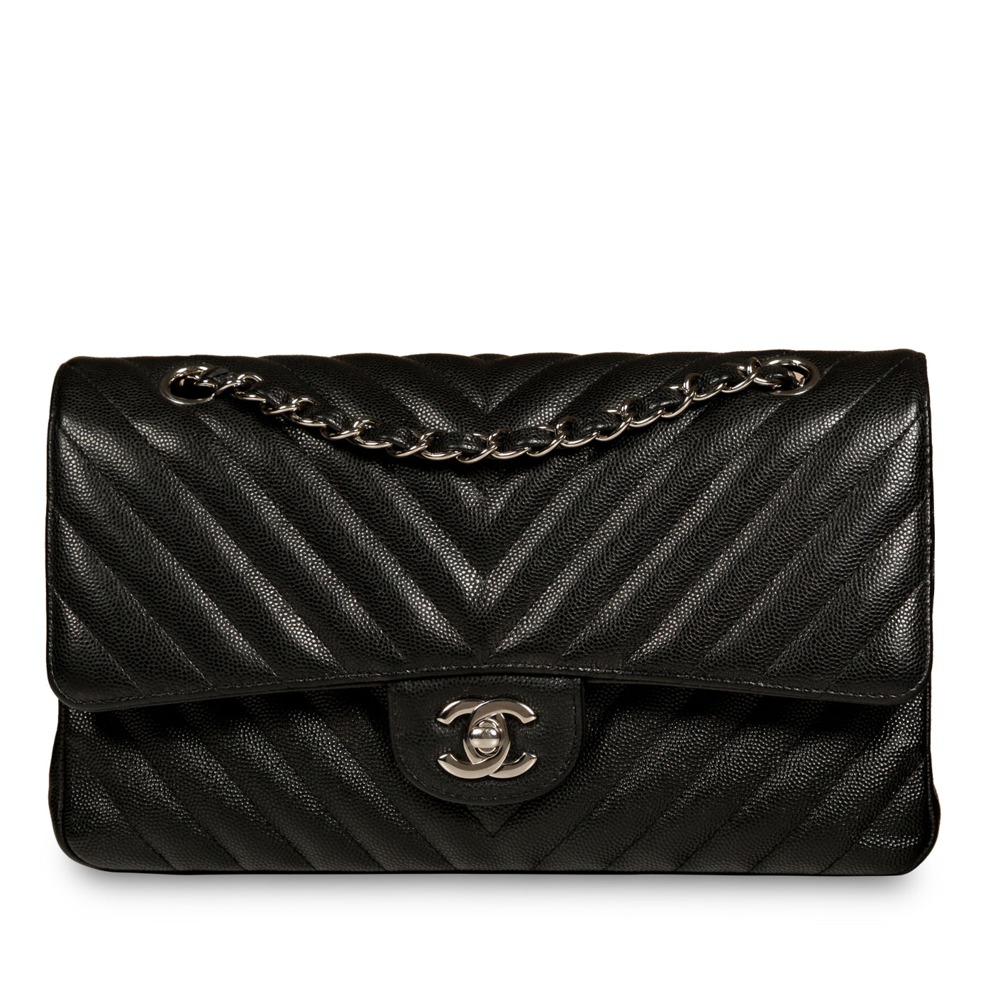 Chanel Classic Flap Caviar Black Shoulder Bag Style 82