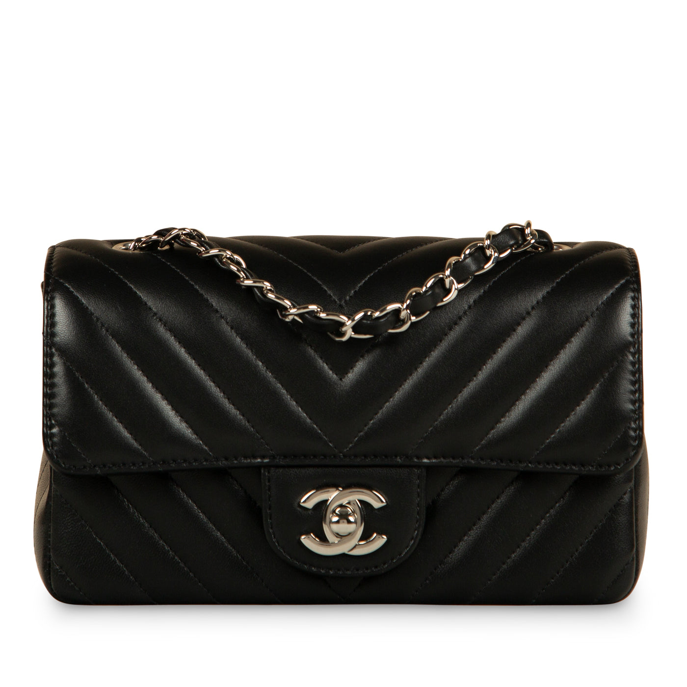 Chanel Classic Flap Lambskin Black Shoulder Bag Style 186