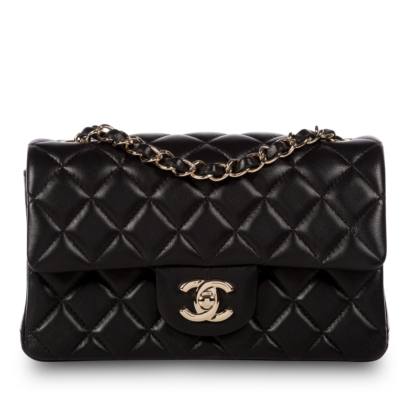 Chanel Classic Flap Lambskin Black Shoulder Bag Style 193