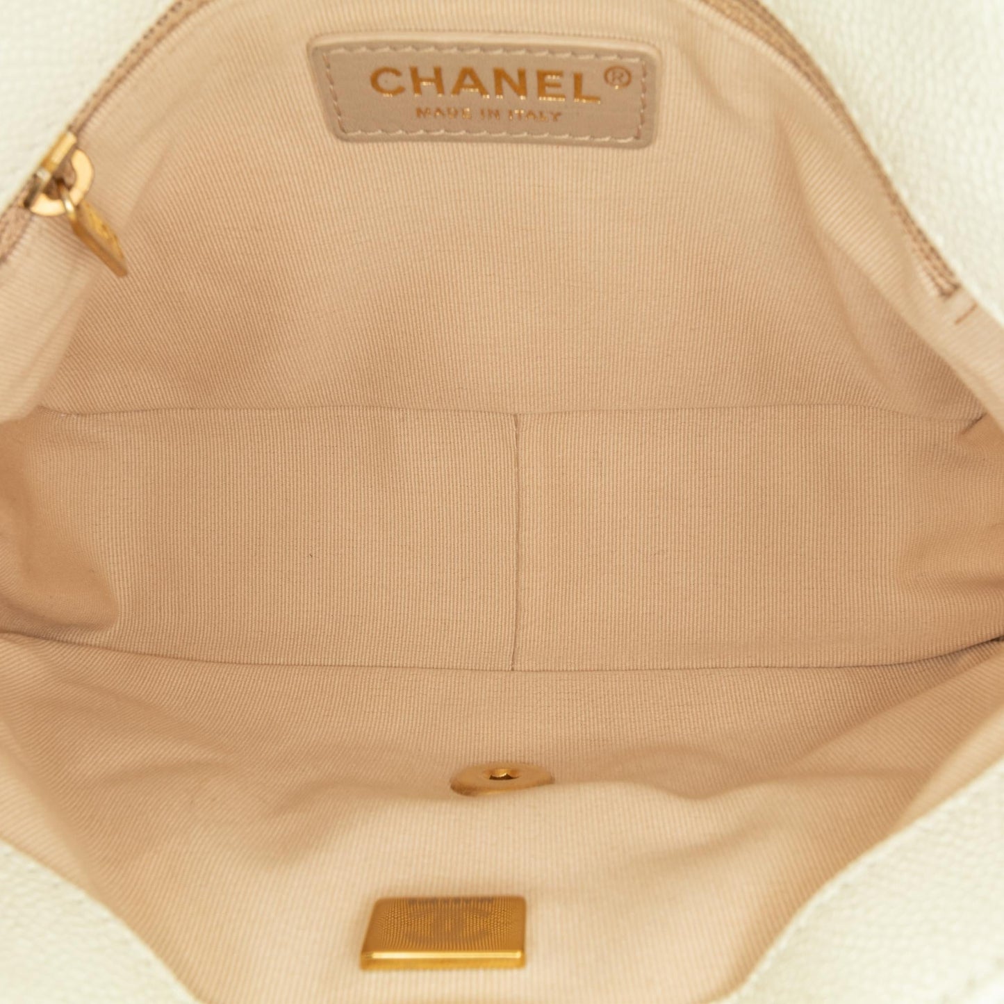 Chanel Gabrielle Caviar White Shoulder Bag