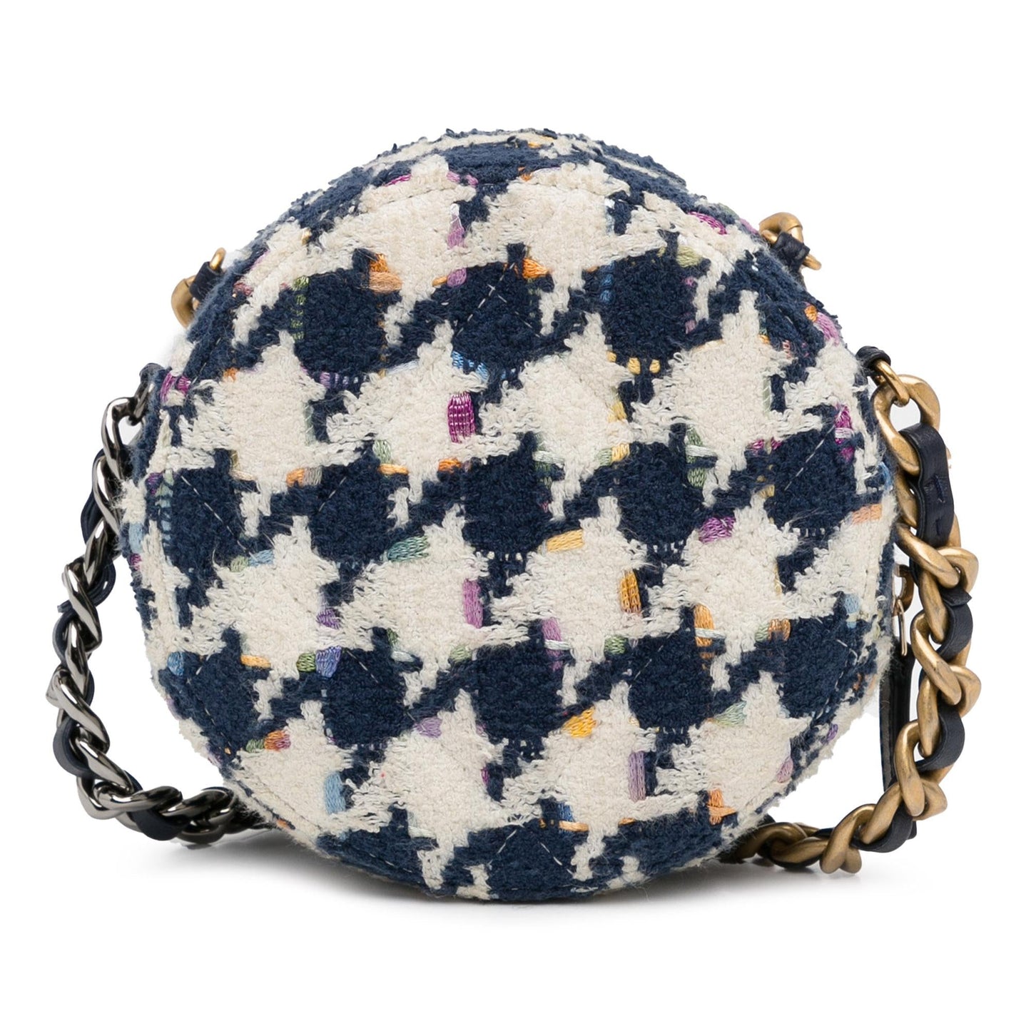 Chanel Tweed 19 Round Clutch With Chain