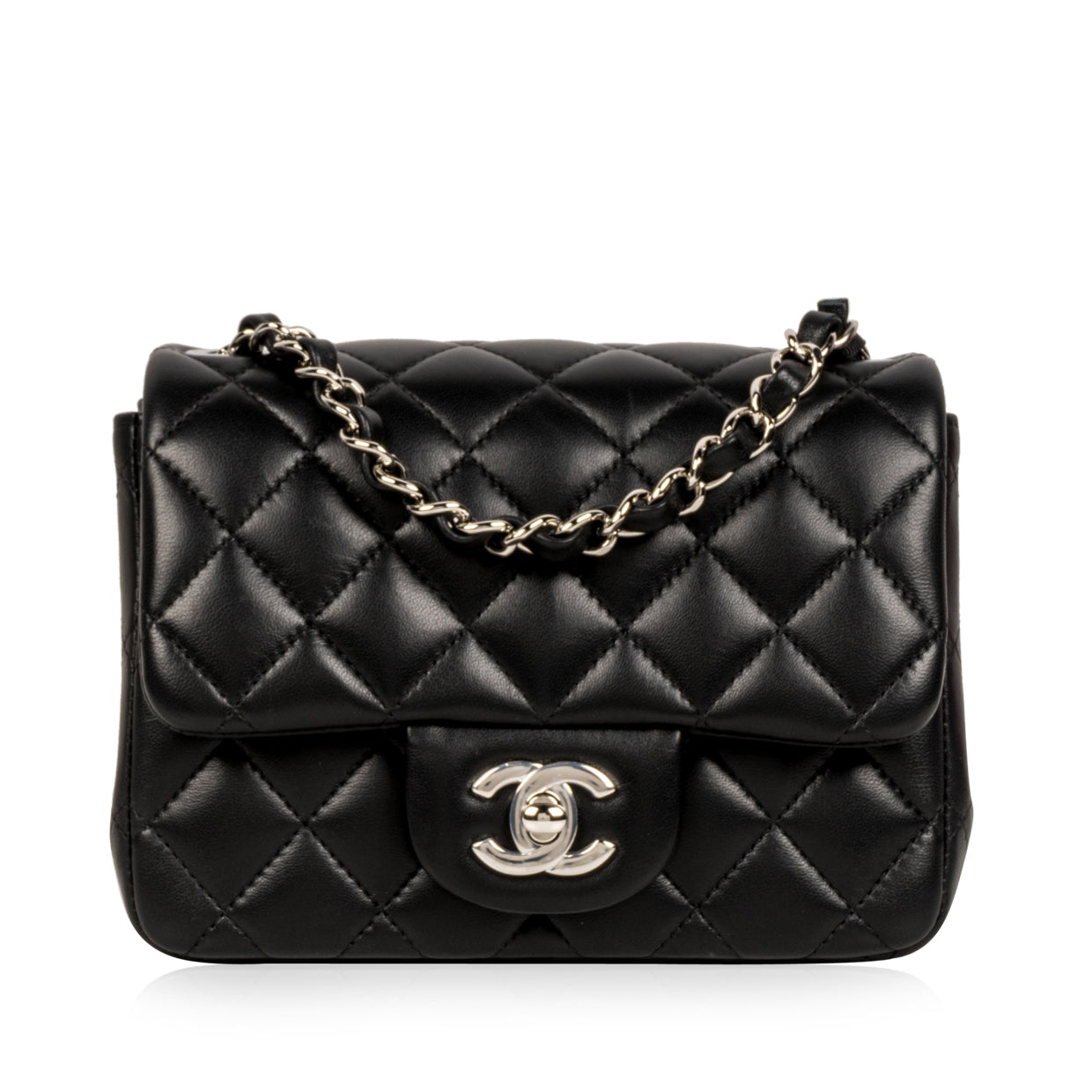 Chanel Classic Flap Lambskin Black Shoulder Bag Style 251