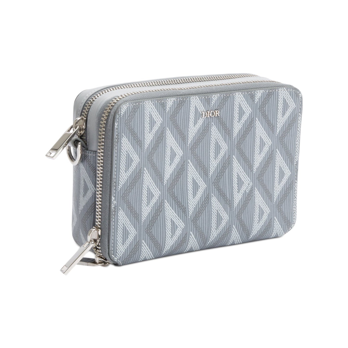Christian Dior 2022 Grey CD Diamond Coated Canvas Crossbody Pouch