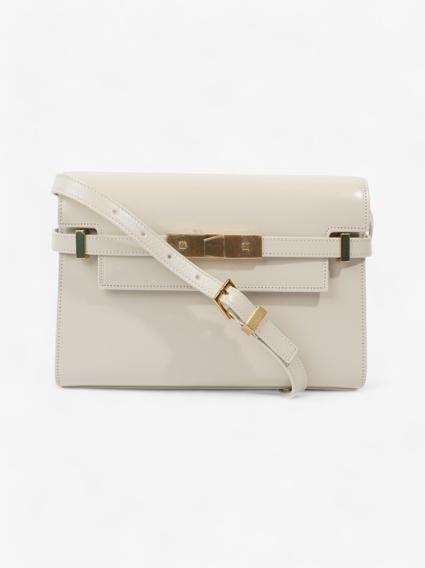 Saint Laurent Manhattan Blanc Calfskin Leather Small
