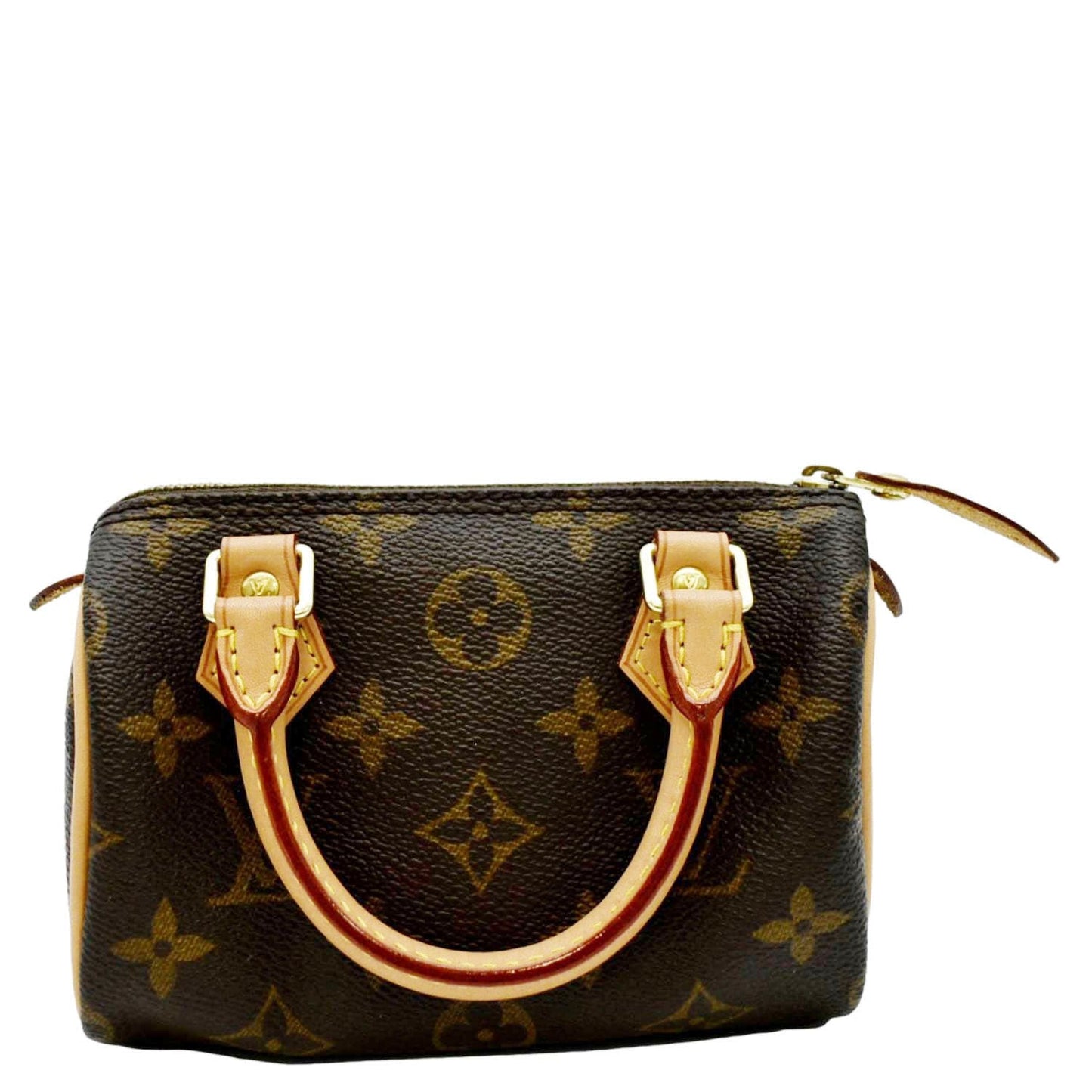 LOUIS VUITTON Mini HL Monogram Canvas with Leather Trim Satchel Bag Brown
