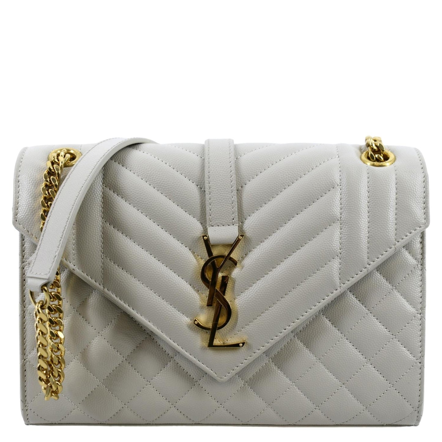 Saint Laurent Envelope Leather White Crossbody