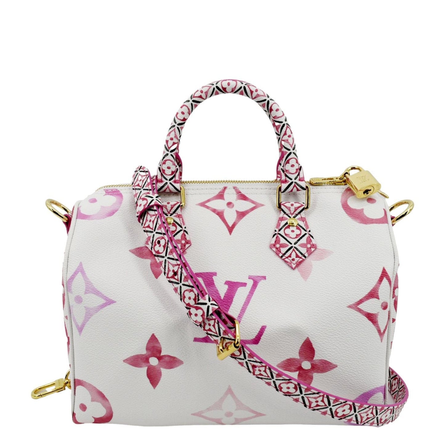 LOUIS VUITTON 25 Bandouliere Giant Monogram Canvas Shoulder Bag Pink