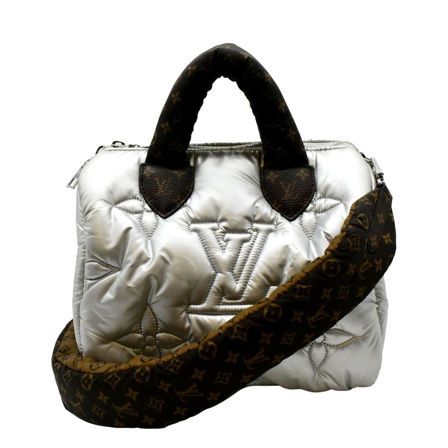 LOUIS VUITTON Bandouliere 25 Econyl Nylon Pillow Shoulder Bag Silver