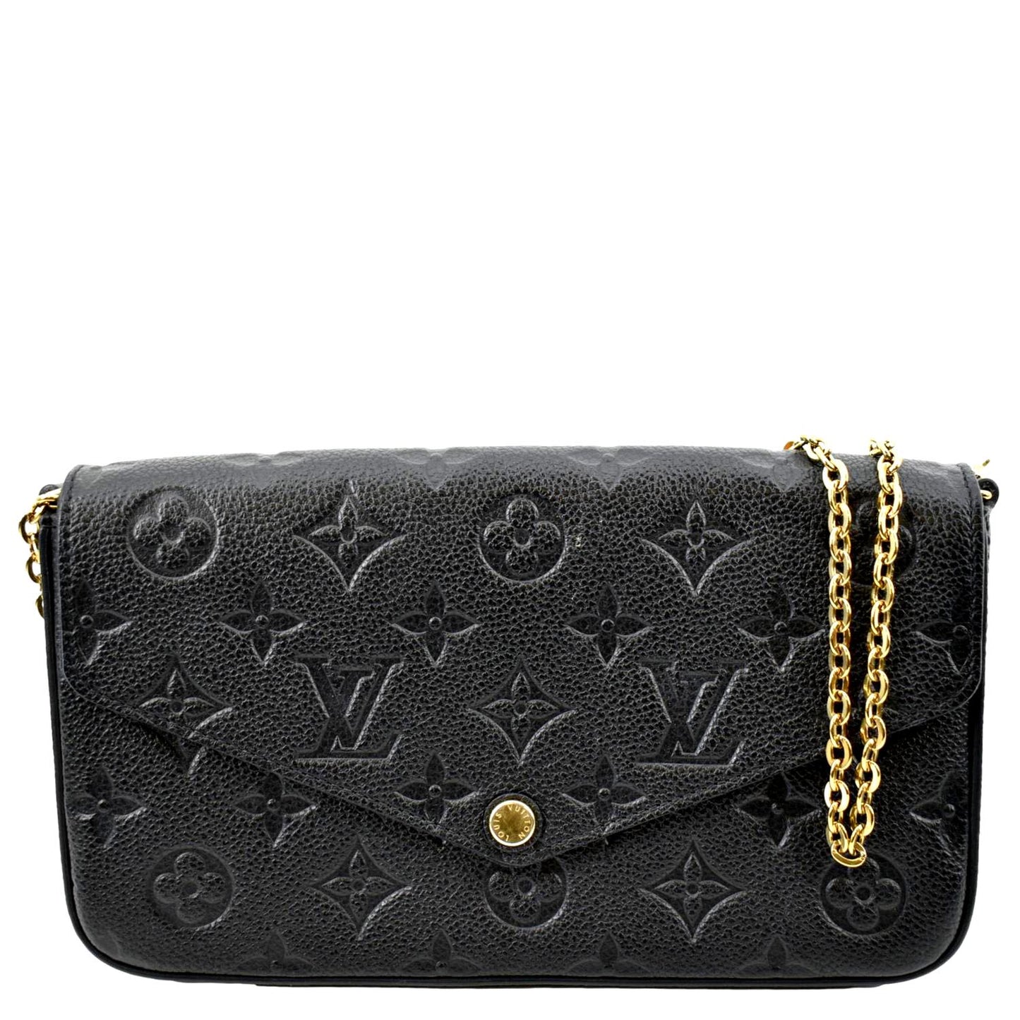 LOUIS VUITTON Felicie Monogram Empreinte Pochette Crossbody Bag Black