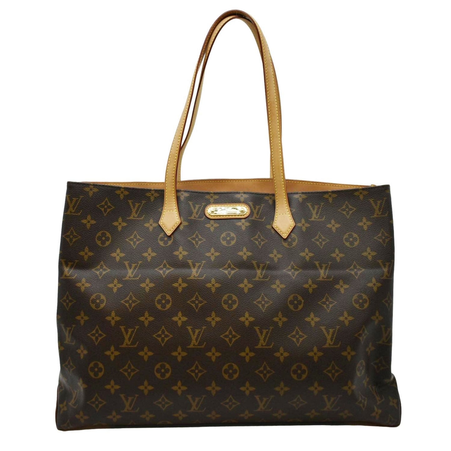 LOUIS VUITTON Wilshire GM Monogram Canvas Tote Shoulder Bag Brown
